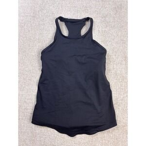 Lululemon Black Racerback Tank Top with Built-in Shelf Bra Size 4 Activewear